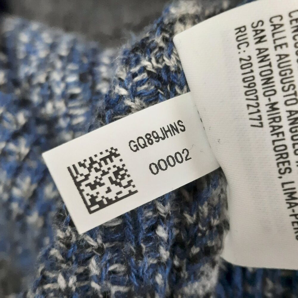 American Eagle Men's Textured Knit Plaid Hoodie Cotton Gray & Blue - Size XL - Picture 7 of 11